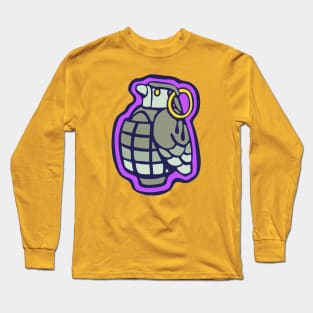 Pigeon Grenade illustration Long Sleeve T-Shirt